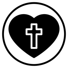 Obraz premium heart glyph icon