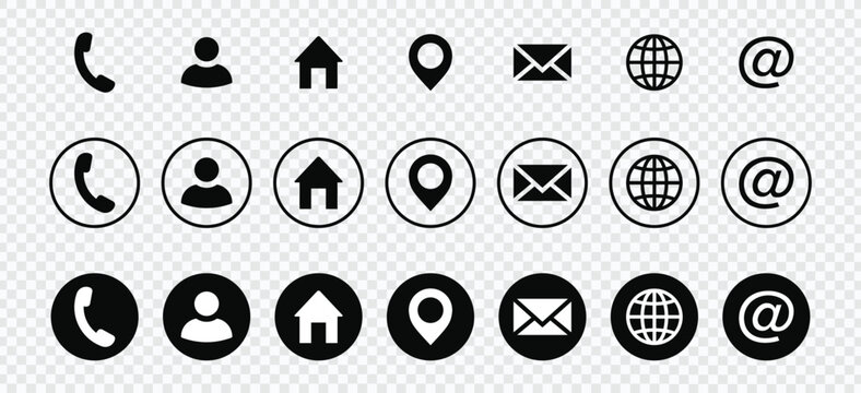 Corporate Contact Icon Set | Streamlined Business Card Vector Symbols