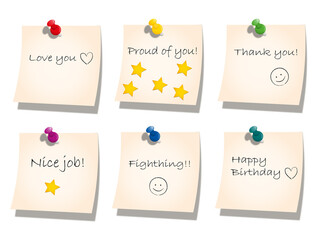 set of note paper with handwritten message