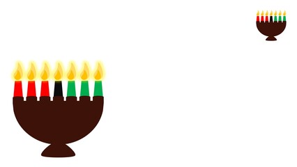 Happy Kwanzaa background illustration with copy space and seven candles
