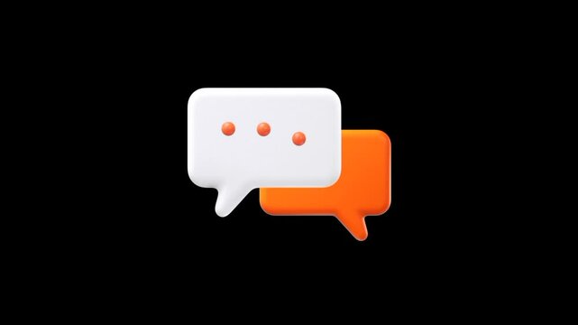 Bubble speech icon 3d animation. Chat bubble