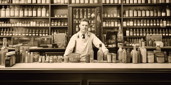 Pharmacy full of raw drugs. 