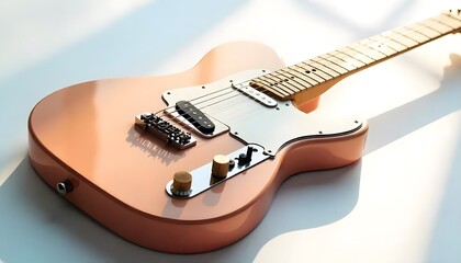 Fototapeta premium acoustic guitar on white background