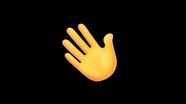 Hand wave. Hand emoji hi or hello 3d animation 