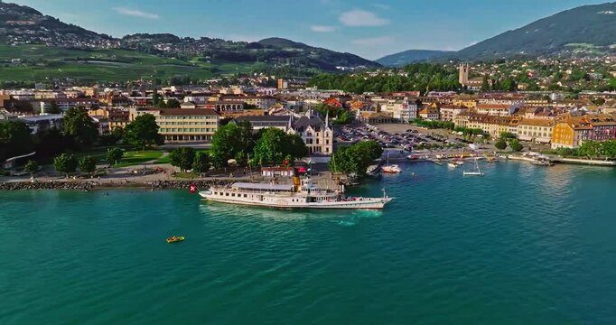Vevey is a city in western Switzerland, in the French-speaking canton of Vaud. One of the main centers of the Swiss Riviera. Vevey is located on the shores of Lake Geneva