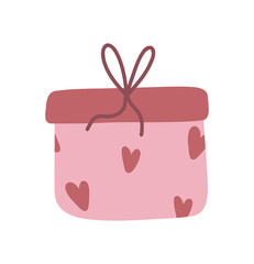 Hand drawn gift box.Vector illustration