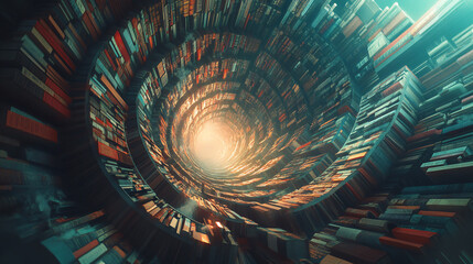 Spiral Tunnel of Books