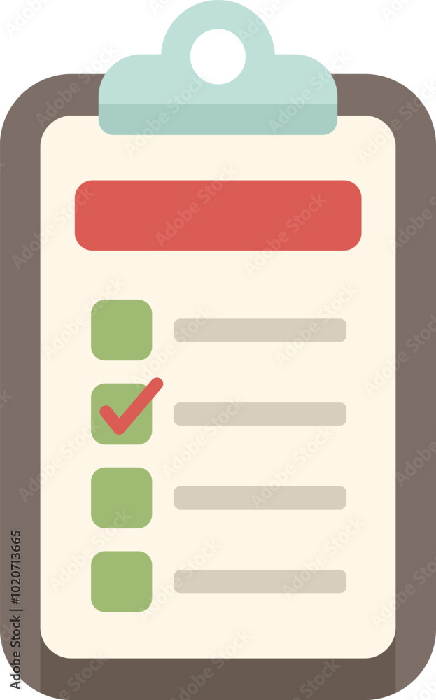 Poster clipboard is showing a checklist with check marks, representing task management and productivity