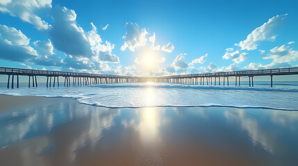 Fototapeta premium Sunrise at the fishing pier