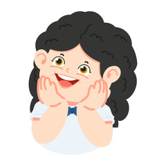 Little girl with hand under chin