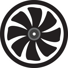 Fan Propeller, Ship Propeller, Aircraft Propeller Icon Illustration