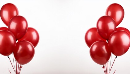 red birthday balloons on a white background