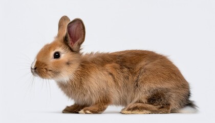 Obraz premium rabbit 4 months old sitting against white background
