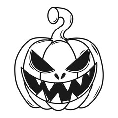 Halloween Pumpkin Line Silhouette