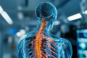 Glowing neural network in human body