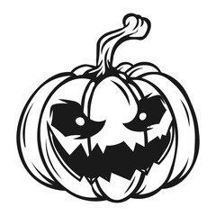Halloween Pumpkin Line Silhouette
