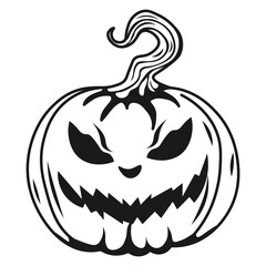 Halloween Pumpkin Line Silhouette