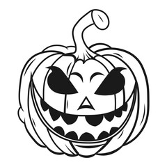 Halloween Pumpkin Line Silhouette