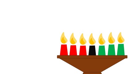 Happy Kwanzaa background illustration with copy space and seven candles
