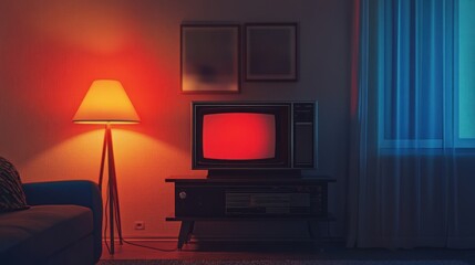 Vintage Television in a Retro Living Room
