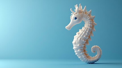 Fototapeta premium Adorable Sea Creature, 3D Rendered Model, Cute Design