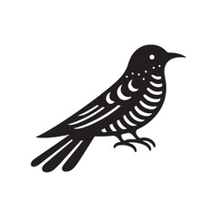 Fototapeta premium a cuckoo bird silhouette vector illustration on white background