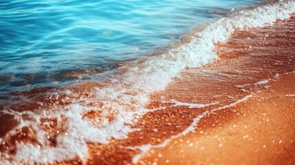 Fototapeta premium Waves Crashing on Sandy Shore