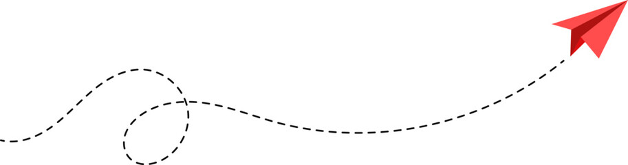 Paper Plane Dotted Route Line