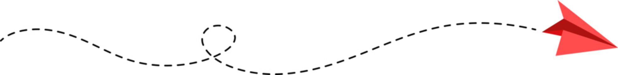 Paper Plane Dotted Route Line