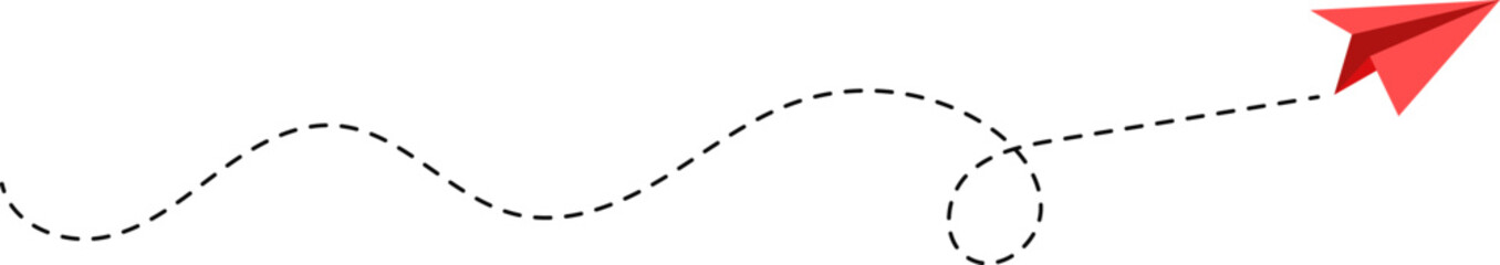 Paper Plane Dotted Route Line