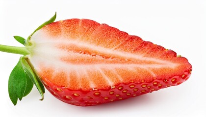 strawberries isolated ripe sweet strawberry half on a white background