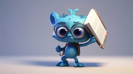 A photo of a 3D character holding a binder
