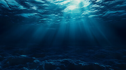 Deep Blue Plains of the Ocean Depths: A deep blue ocean view, capturing the mysterious and profound depths of the sea.