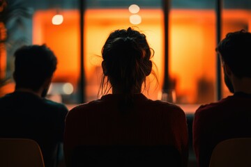 silhouette of person watching tv