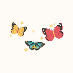 cute butterfly vector illustration on a white background