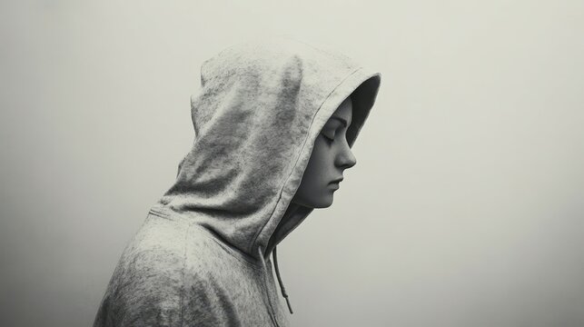 Mysterious figure in hooded cloak