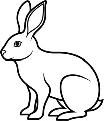 Obraz premium illustration of a rabbit line art vector
