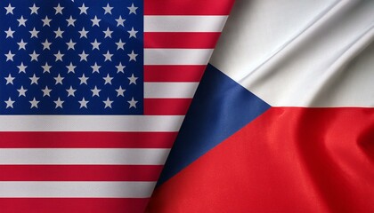アメリカの国旗とチェコの国旗(America flag & Czechia flag.)
