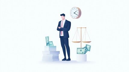 Overworked Professional Balancing Time and Money