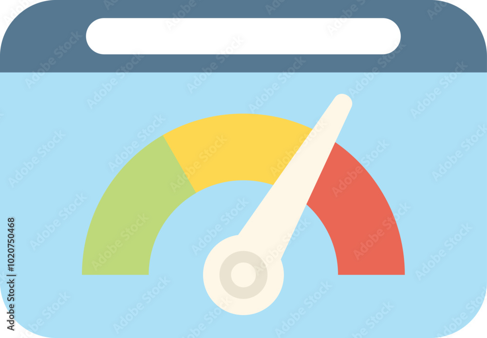 Poster speedometer measuring website performance with a needle pointing in the effective area