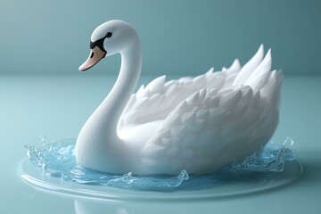 A Realistic Swan in a Glass Bowl