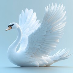 Obraz premium Beautiful Swan, Graceful and Majestic