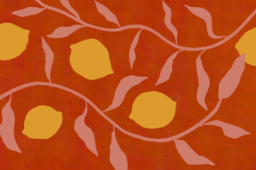 Bright yellow lemons on vivid backdrop