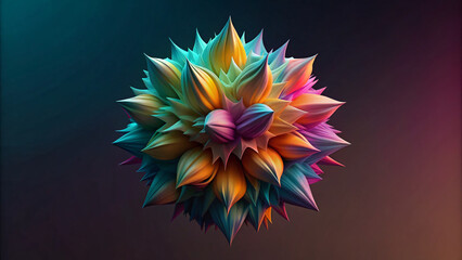 Creative abstract 3d shape with bright colors