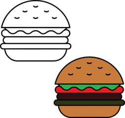 hamburger isolated on white burger icon