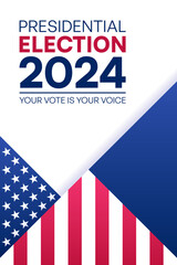 Fototapeta premium 2024 Presidential Election Poster with American Flag Design
