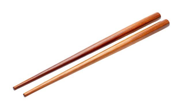 wooden chopsticks isolated on transparent background