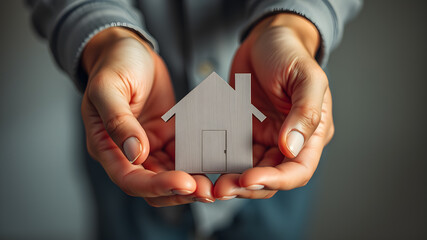  Property home and real estate insurance concept. miniature model house. Mortgage concep. AI generated image, ai..