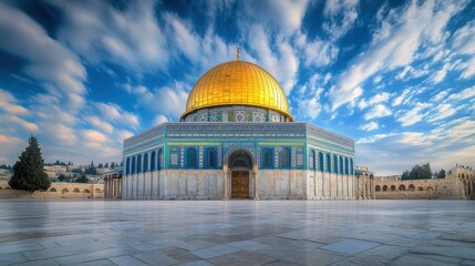 Obraz premium Dome of the rock mosque in jerusalem