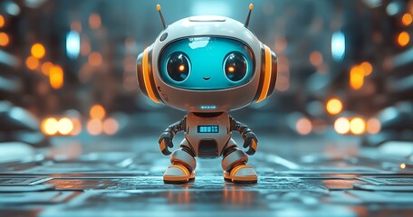 Cute Robot Avatar, 3D Digital Art